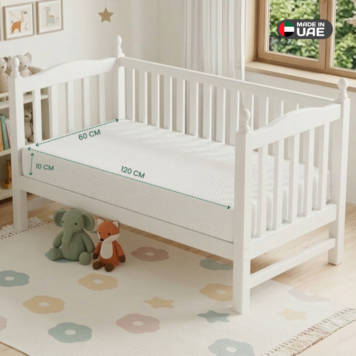 Water Resistant and Hypoallergenic Memory Foam Baby Crib Mattress 60x120 cm