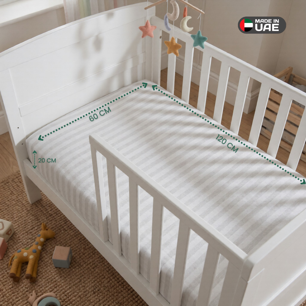 300TC Premium Cotton Kids' Crib Sheet Set