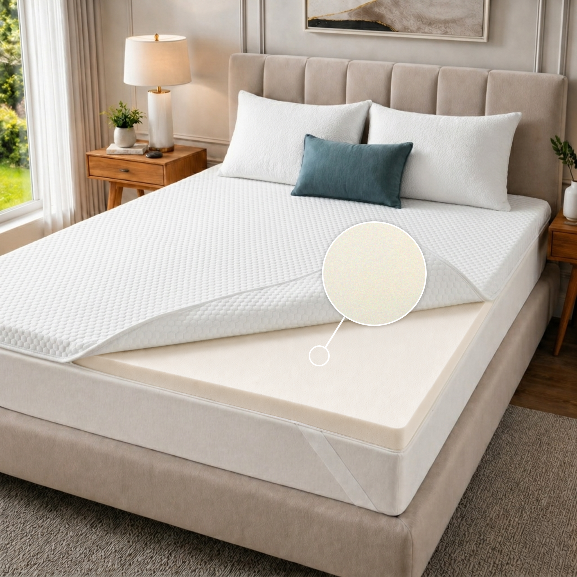 Mattress Foam Topper | Medium Soft Foam with Breathable Knit Fabric Cover