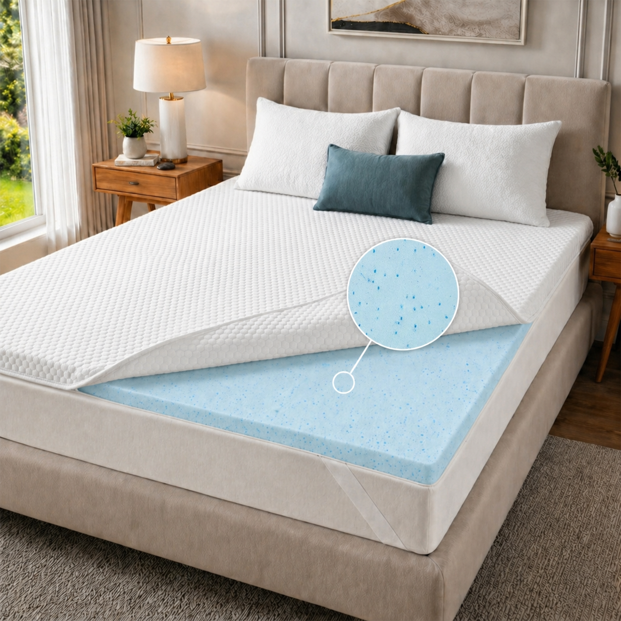 Cool Gel Memory Foam Mattress Topper | Gel Foam for Comfort and Support