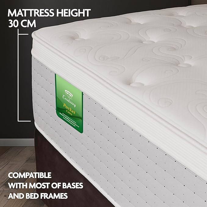Pocket latex mattress with height